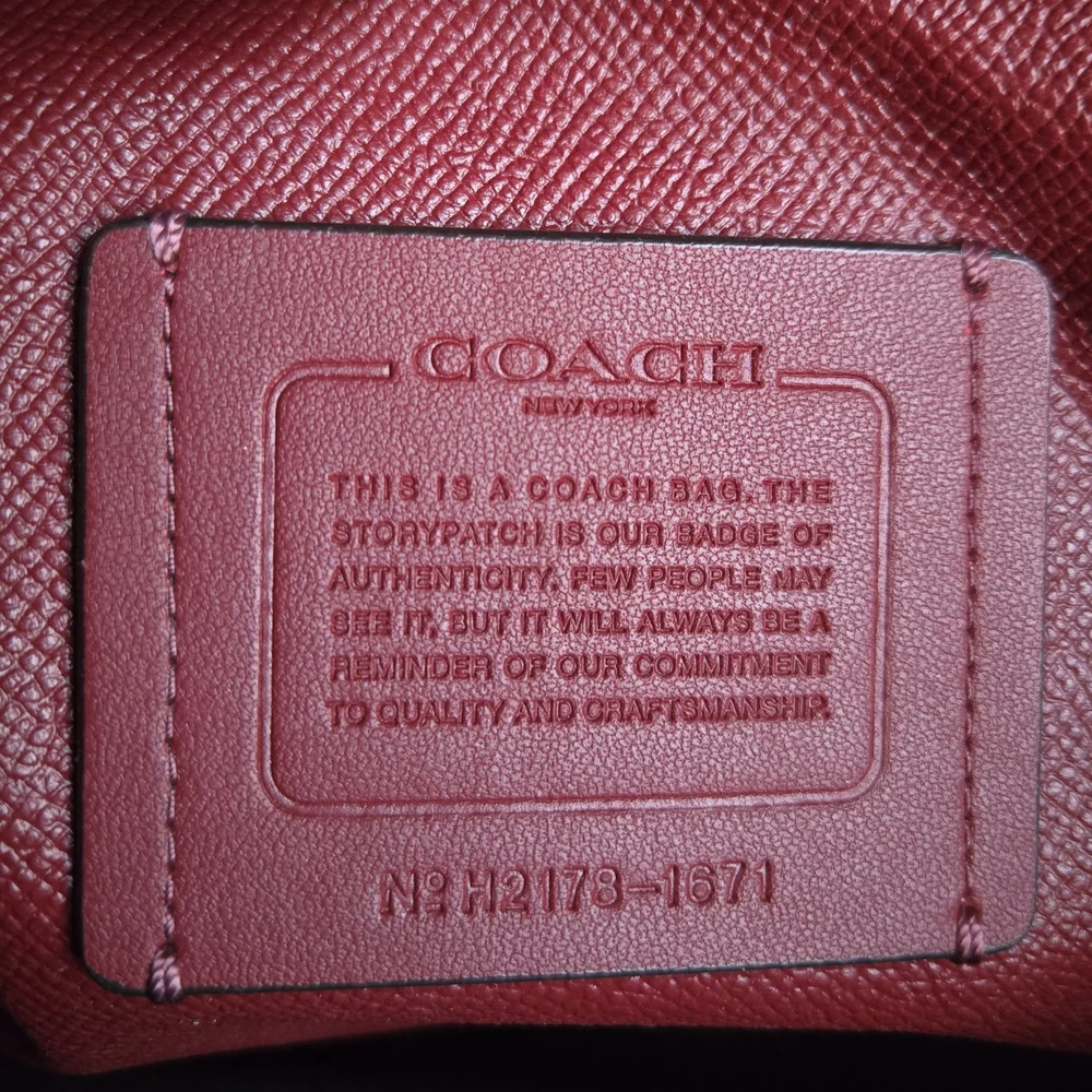Coach Mollie Leather Tote Gray With Red Interior - Picture 12 of 16